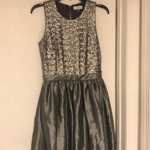 Calvin Klein Grey Sequined Evening Dress